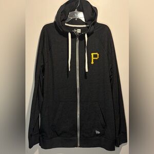 Pittsburgh Pirates New Era Full Zip Lightweight Soft Hooded Jacket Size 2XL